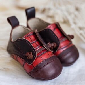 Freebird Baby Mabel Wine Multi Handmade Leather Crocodile #89